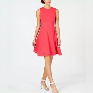 Calvin Klein Illusion-Trim Fit & Flare Dress